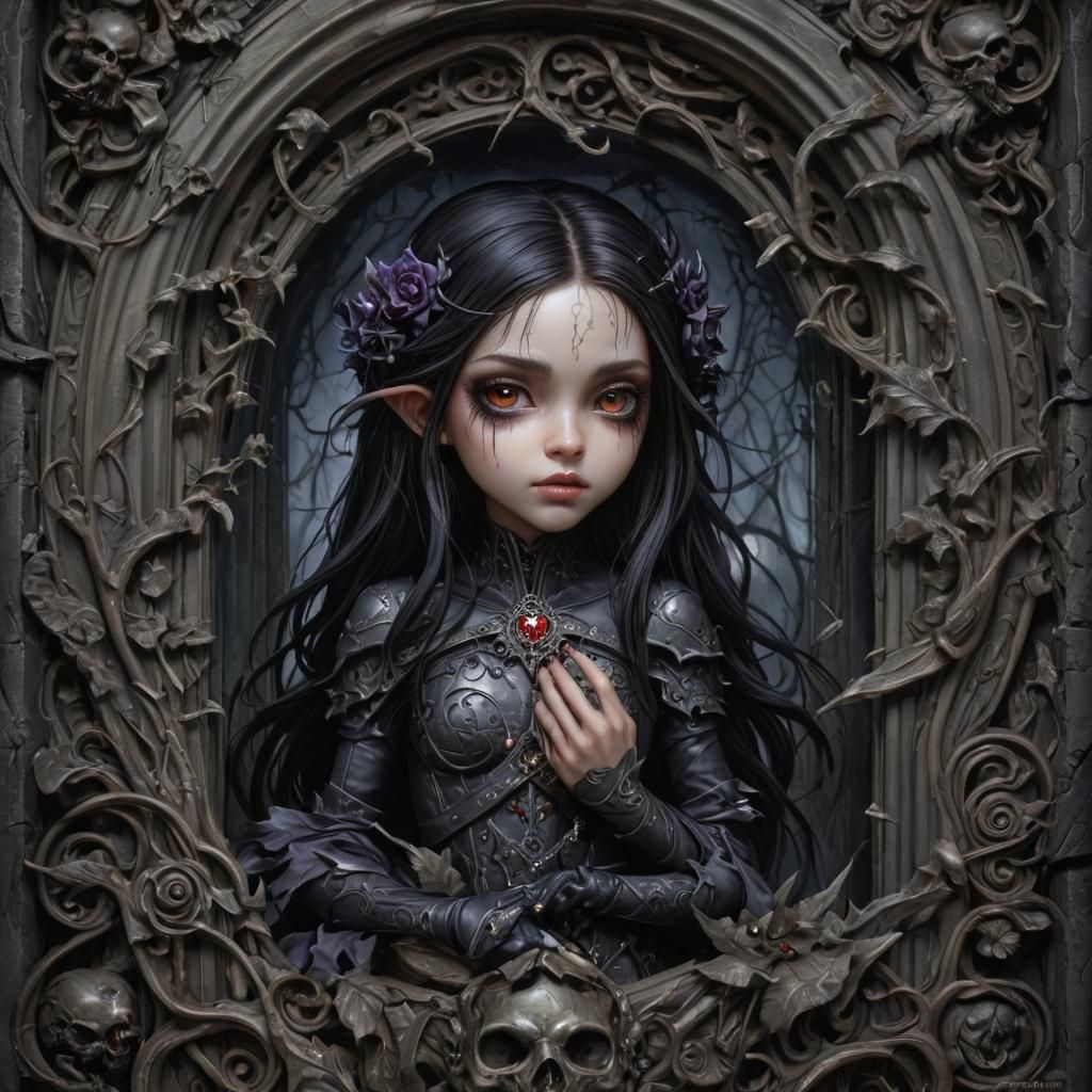 Grimdark Fantasy Art with Gothic Elements
