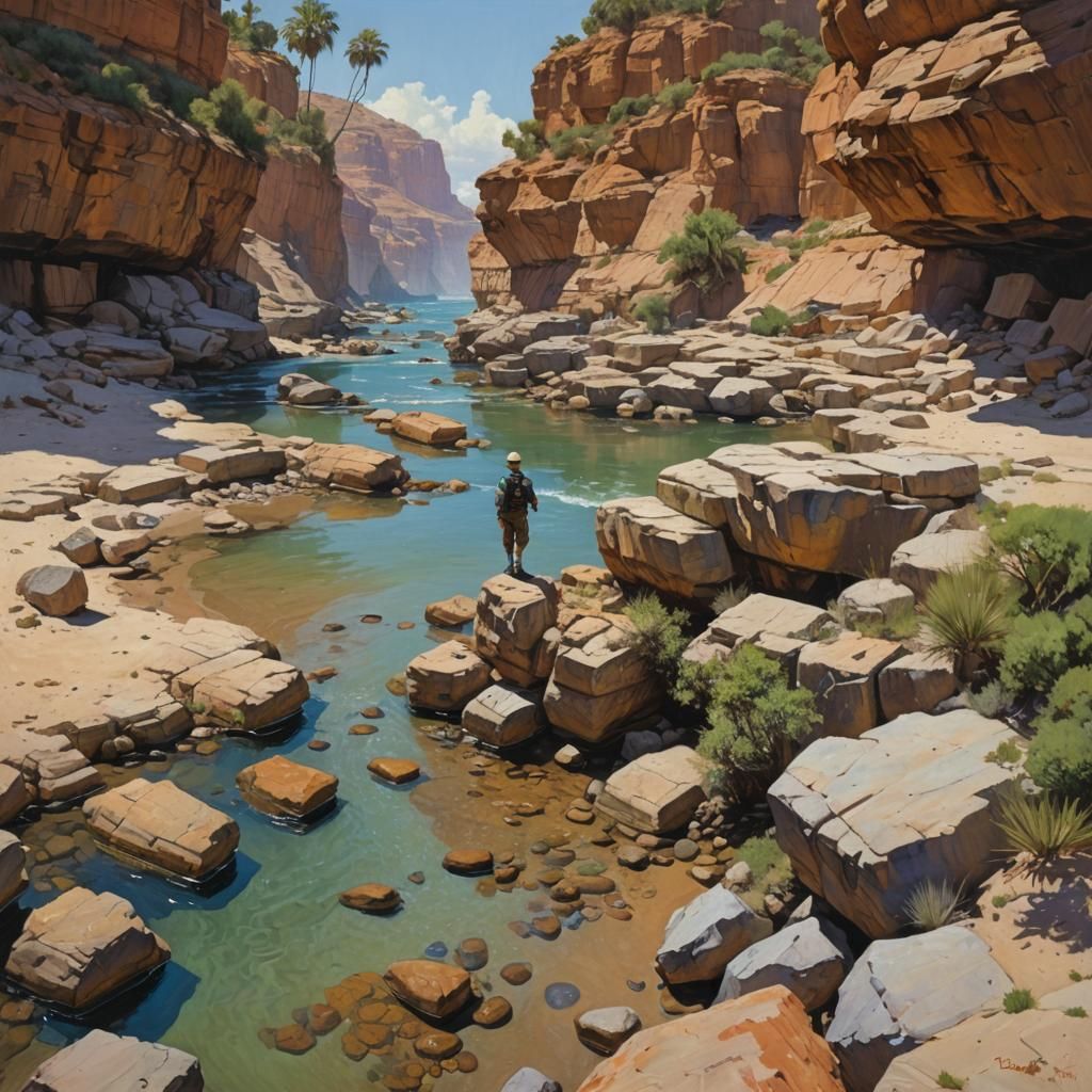 Fantasy Landscape in Oil Painting Style