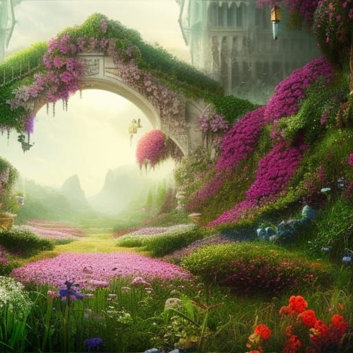 Secret Flower Garden: Epic Digital Matte Painting