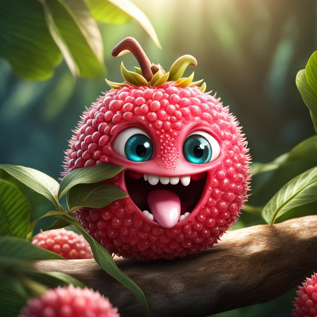 Adorable Lychee Character Concept Art in 8K