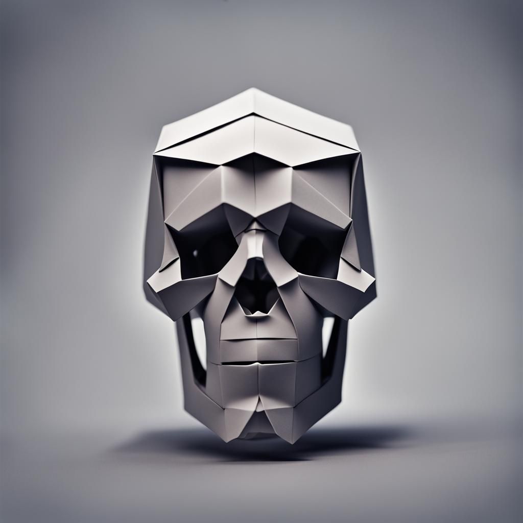 Origami Death: Intricate Papercraft Sculpture