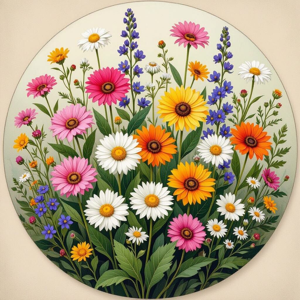 Floral Circle: A Botanical Garden of Wildflowers