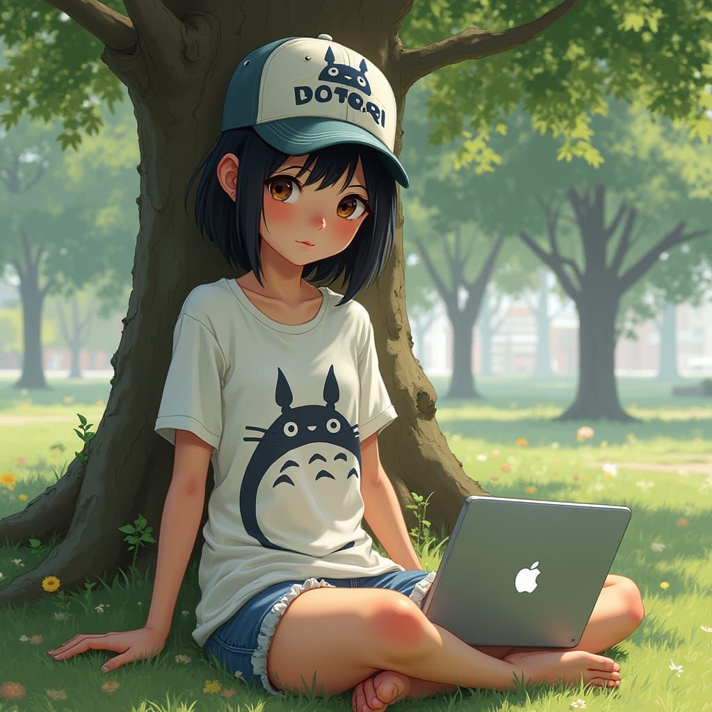 Hyper Realistic Portrait of a Teenage Girl in Boston Common