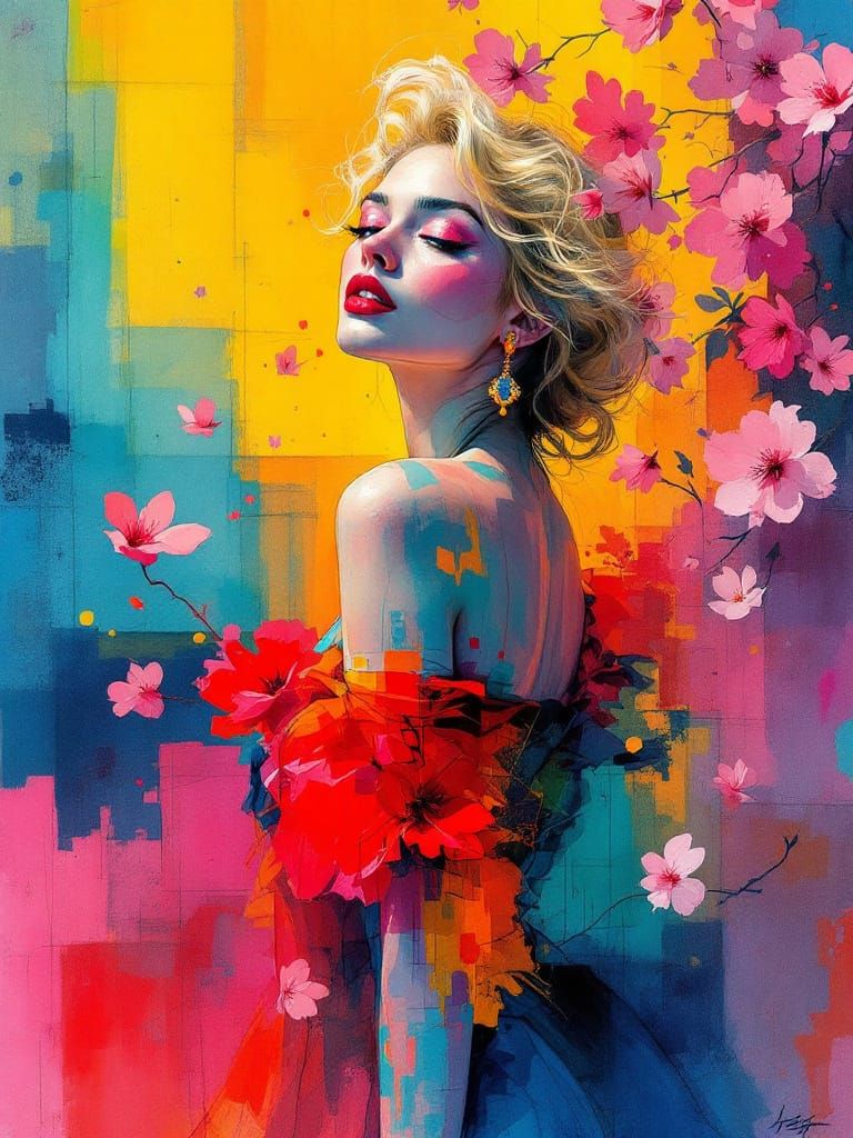 Vibrant Abstract Figure Study in Fauvist Watercolor Style