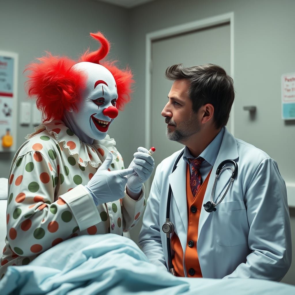 Doctor and Clown in Hospital