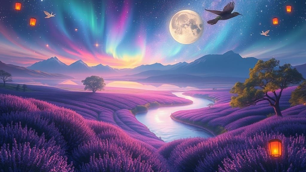 Celestial Dreamscape: Auroras and Luminous Creatures