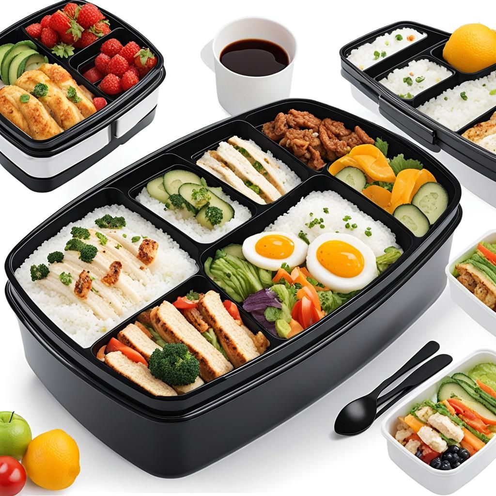 Hyperrealistic Bento Box in Splash Art Style