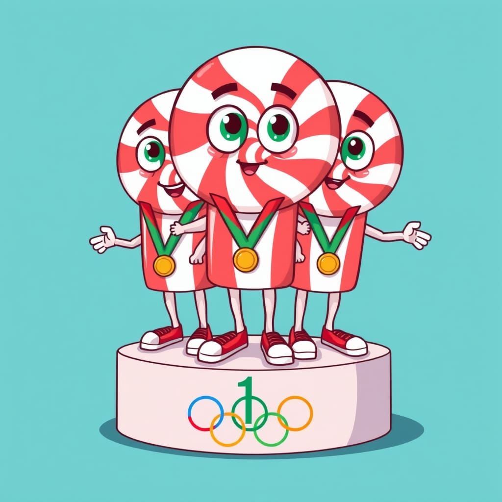 Minty Olympians in Cartoon Glory