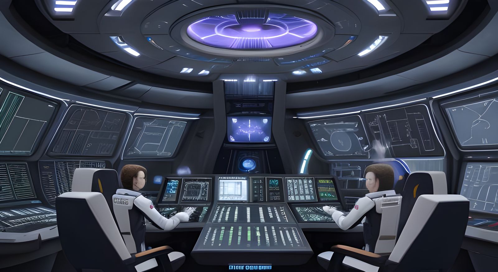 Starship Bridge Crew at Stations