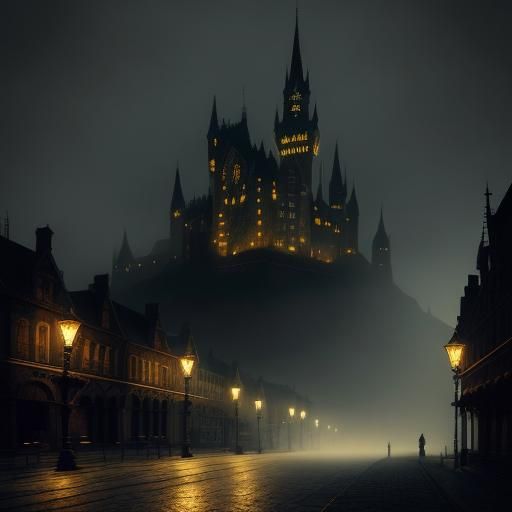 Gothic Castle in Dark Academia Style