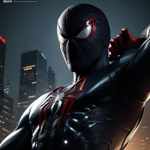 Superhero inspired by Spider-Man black suit