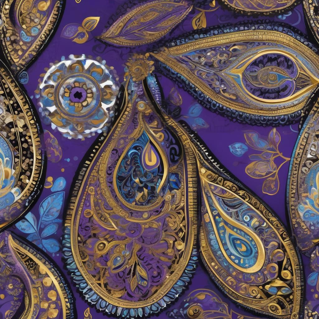 Intricate Paisley Teardrop with Vivid Colors