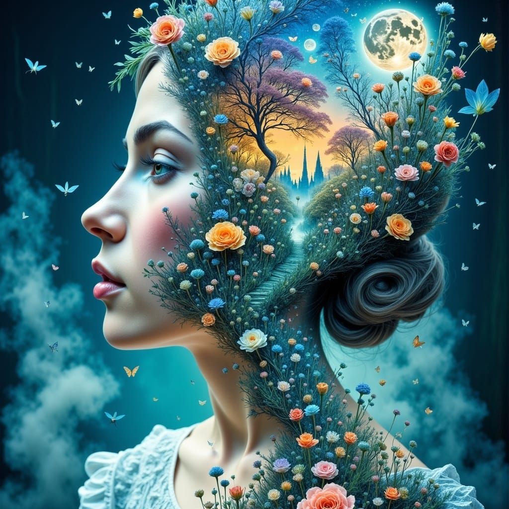 Alice in Wonderland: Surreal Forest Dreamscape