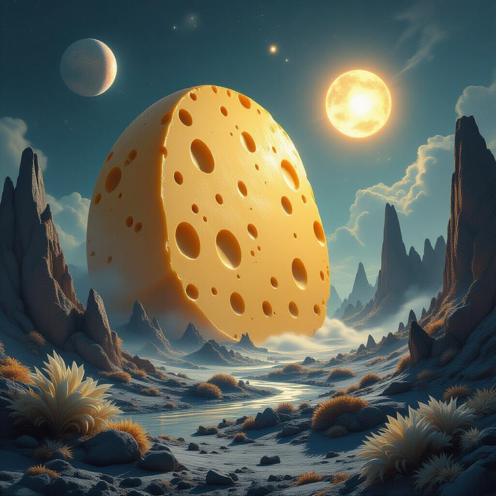 Cosmic Cheese Nebula Among Alien Flora