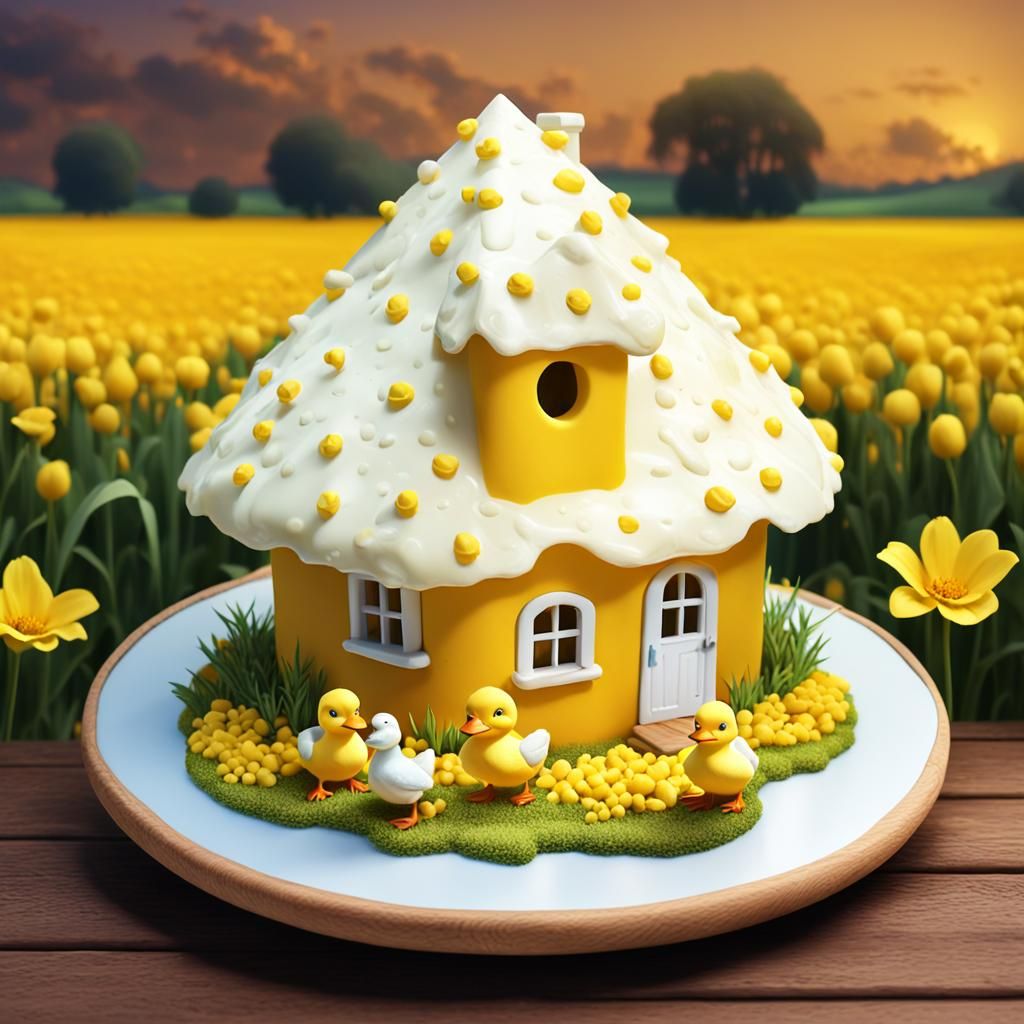 Yellow cheese house