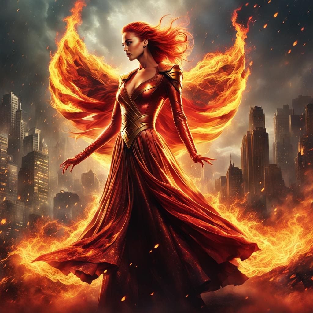 Dark Phoenix Dances in Retrofuturistic Ruins