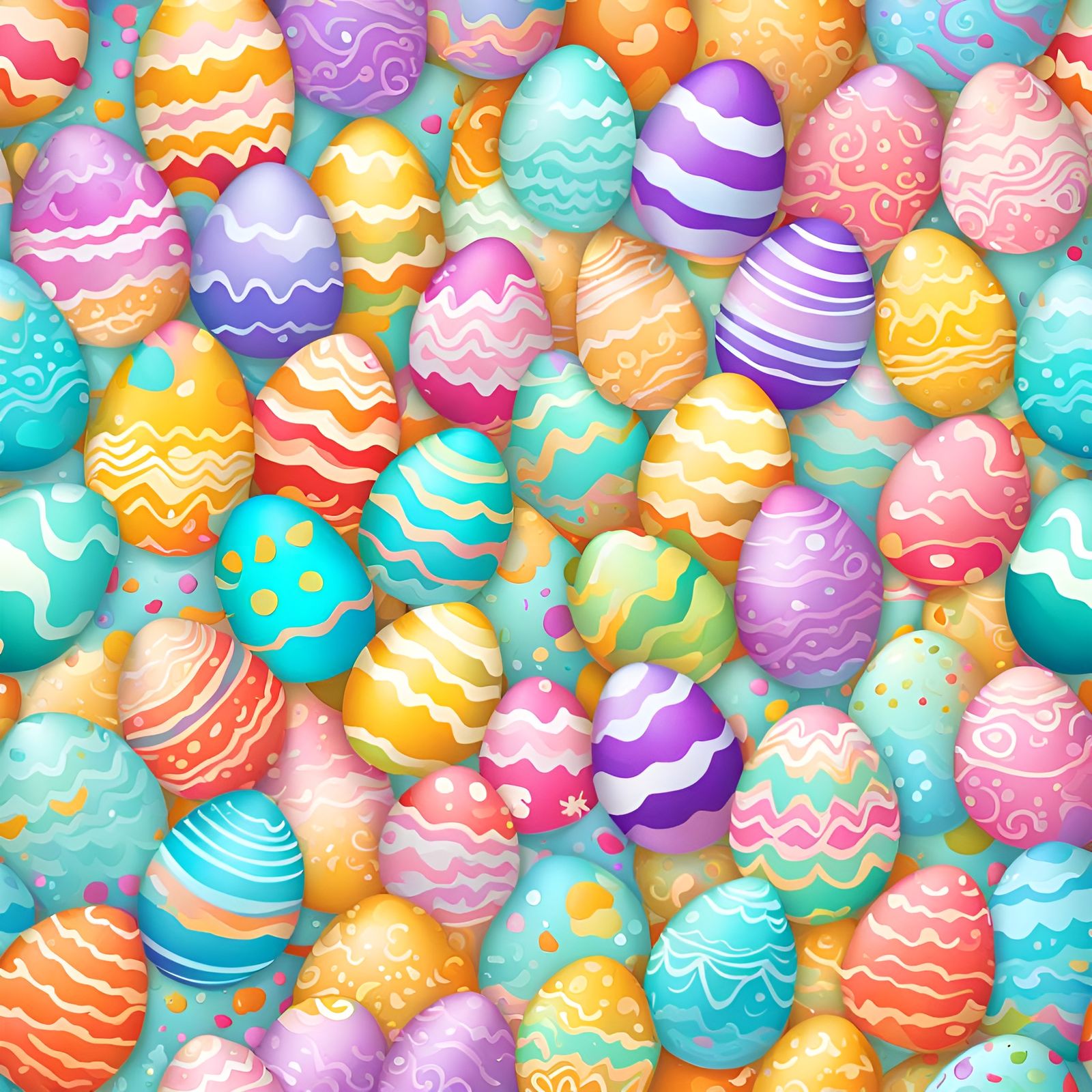 Easter Eggs Pattern in Colorful Street Art Style