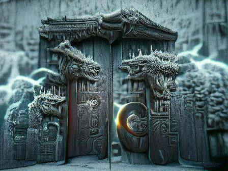 Mysterious Dark Temple in the Shadows