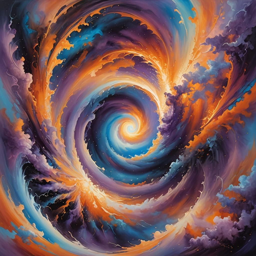 Dreamlike Iridescent Portal in Expressive Oil Painting Style