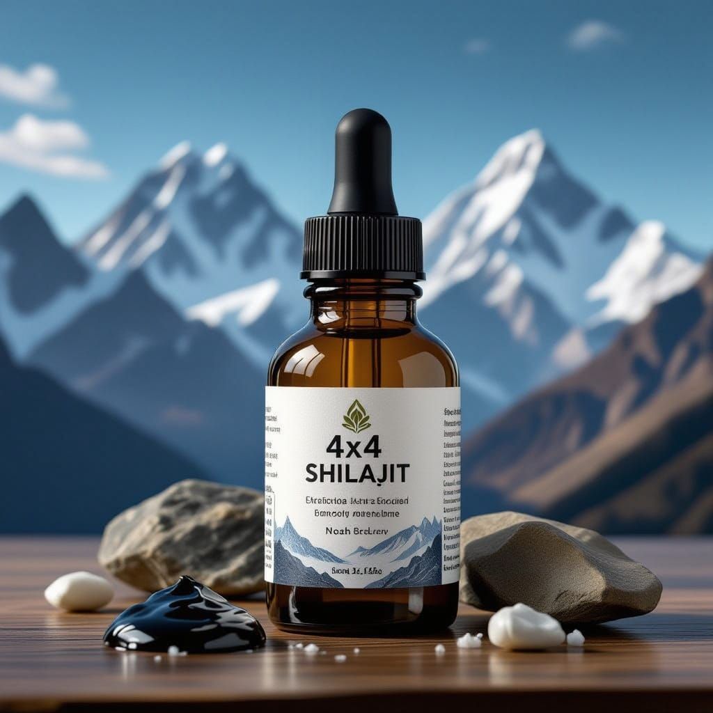 4x4Shilajit Bottle in Natural Himalayan Setting