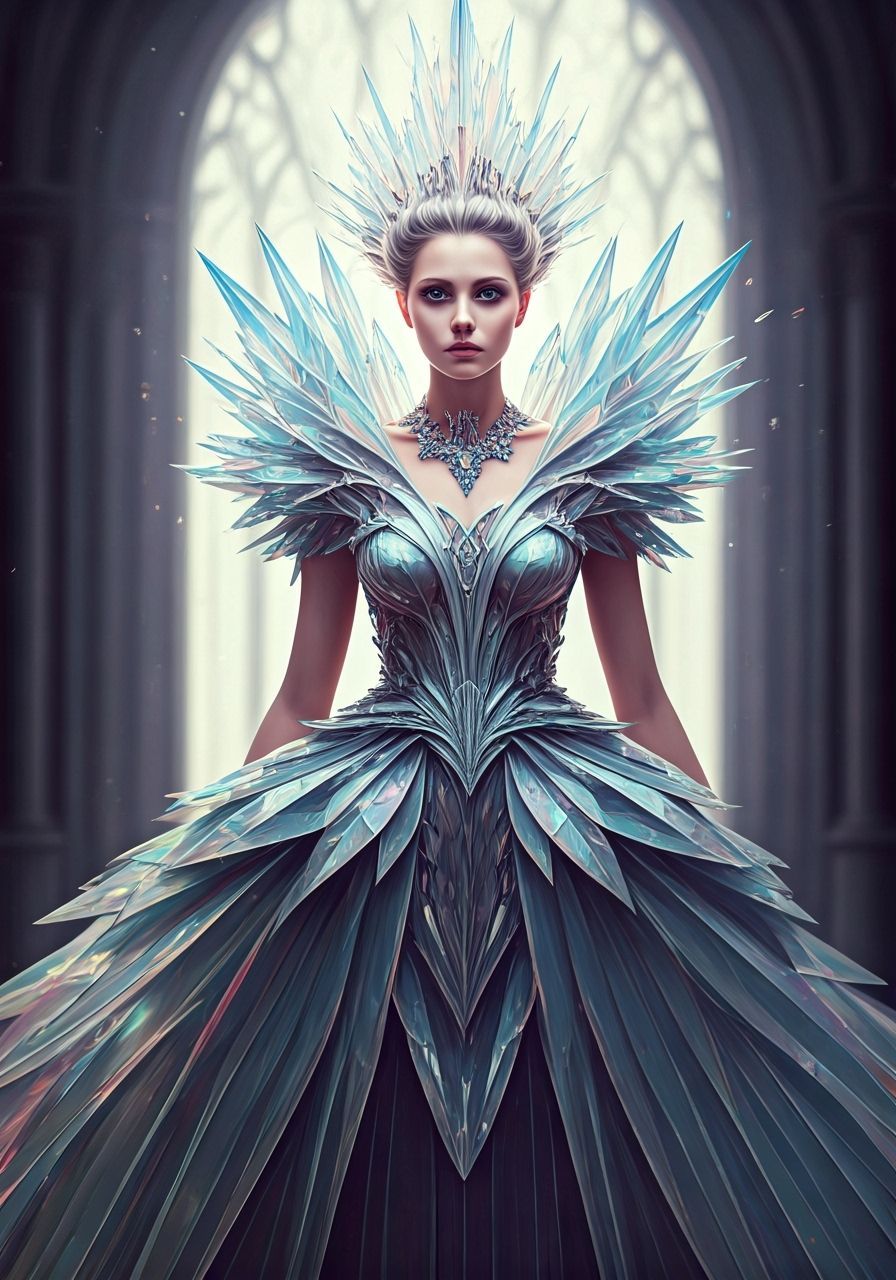 Ethereal Glass Dress Fashion Portrait