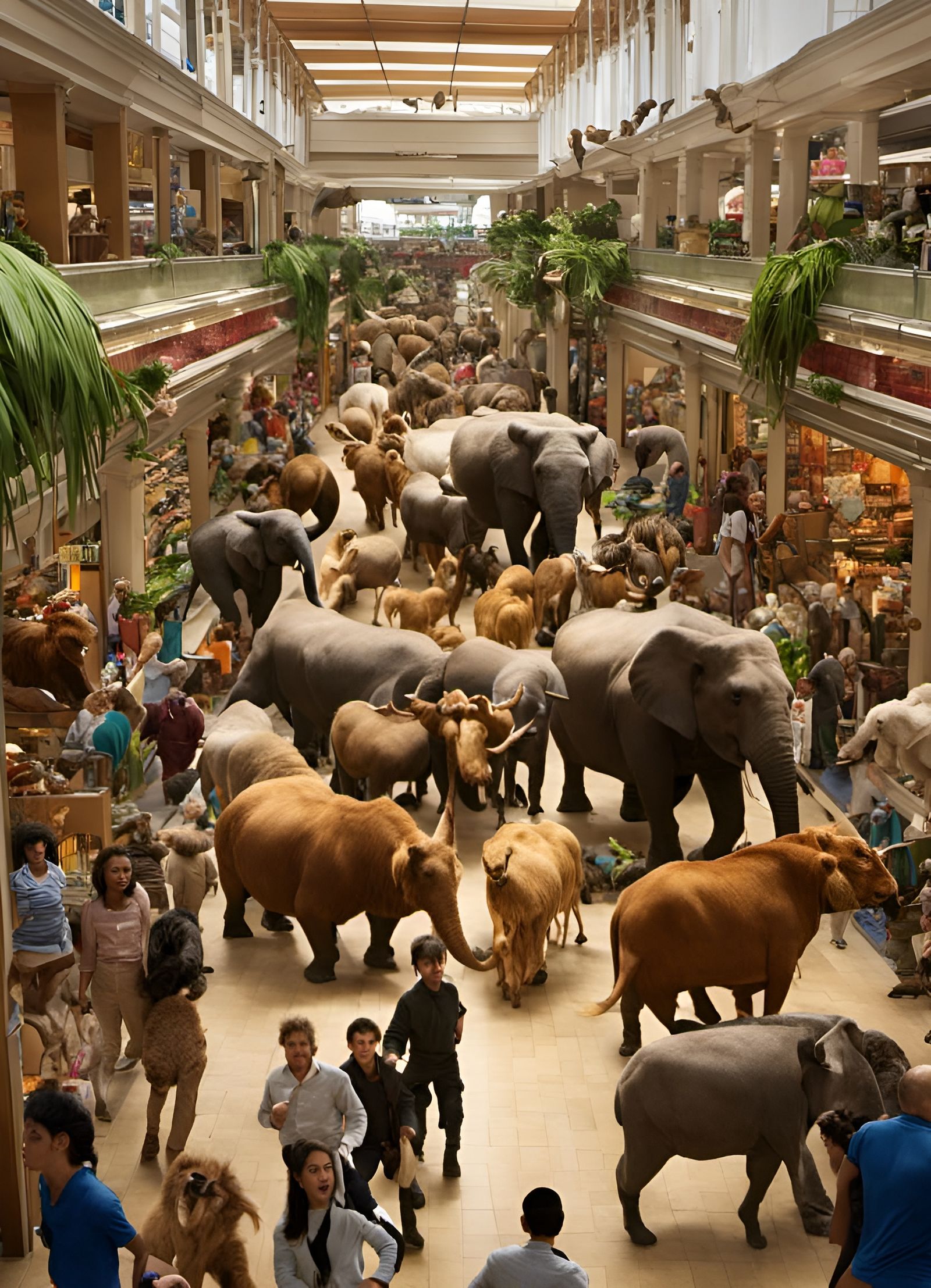Jumanji-Style Animal Stampede in Shopping Mall