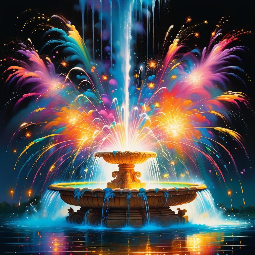 Fountain of Youth Erupts in Colorful Firework Spray