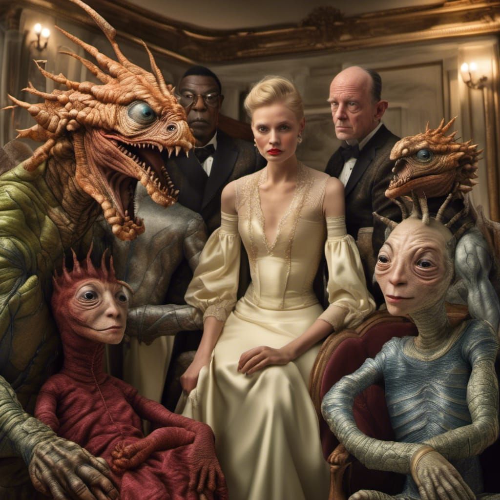 Movie Characters Party: Hyperrealistic Magical Realism