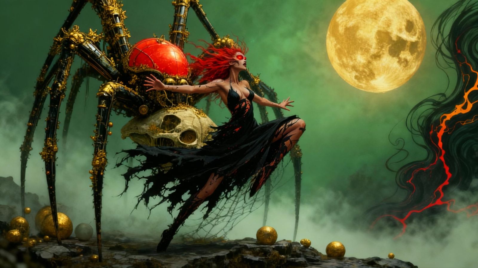 The Evil Spider Queen and Her Minions