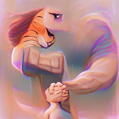 Majestic Muscular Lion: Embodiment of Strength