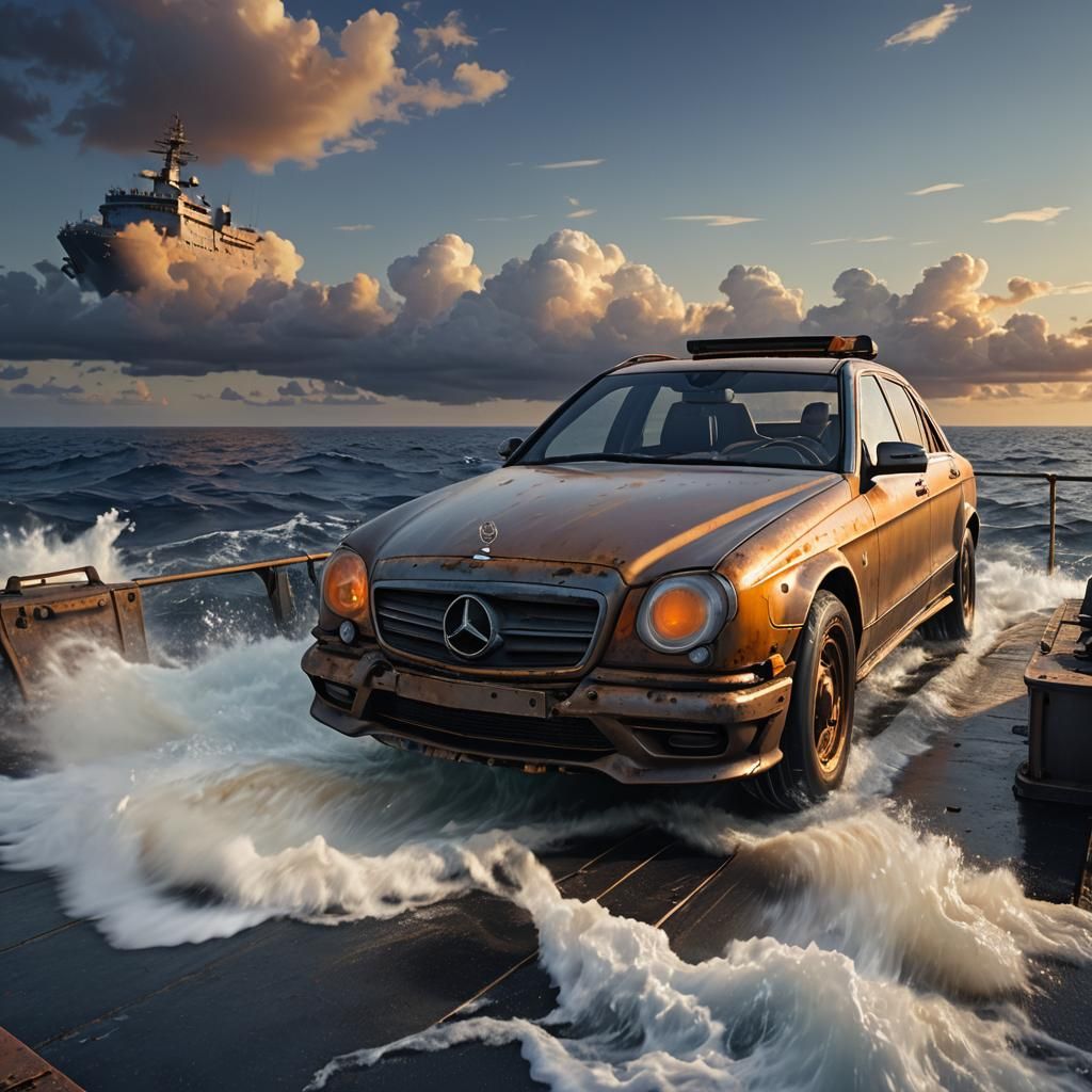 Mercedes-Benz Bumper on Warship: Matte Painting