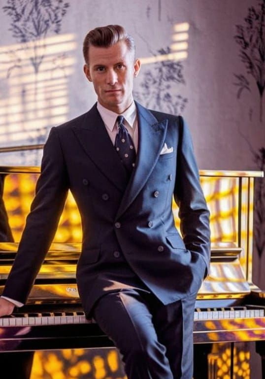 Stylish Man at Prismatic Piano, Barbizon School Style