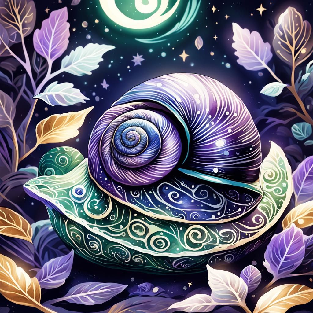 Ethereal Escargot Masterpiece in Mysterious Forest