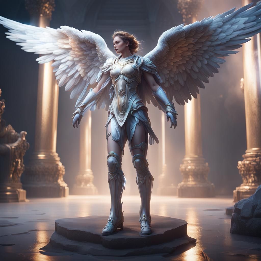 Rainbow Archangel at Heaven's Gate: 8K Realism