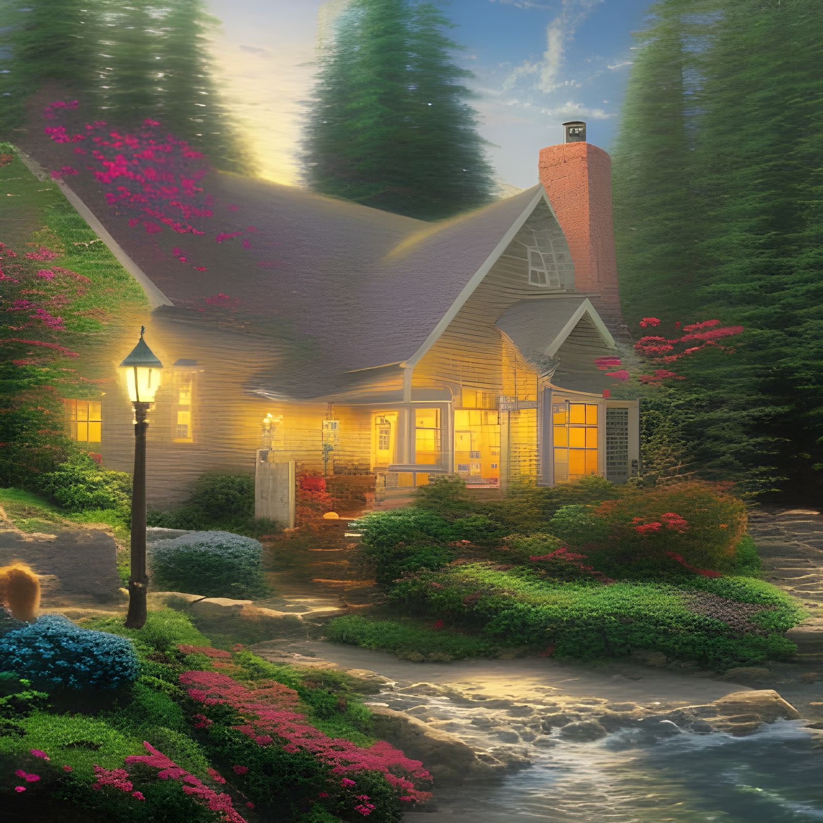 Nostalgic Return Home in Kinkade Style