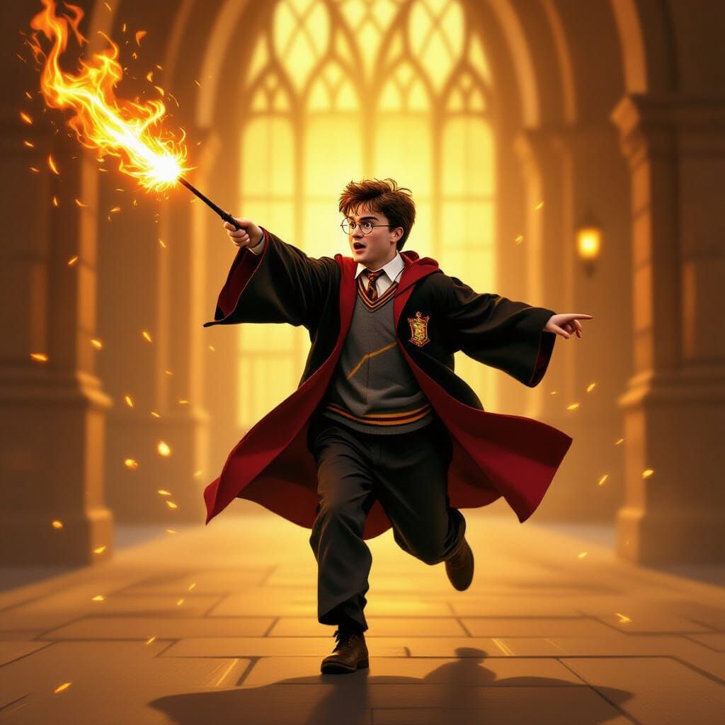 Harry Potter Casts a Fiery Spell