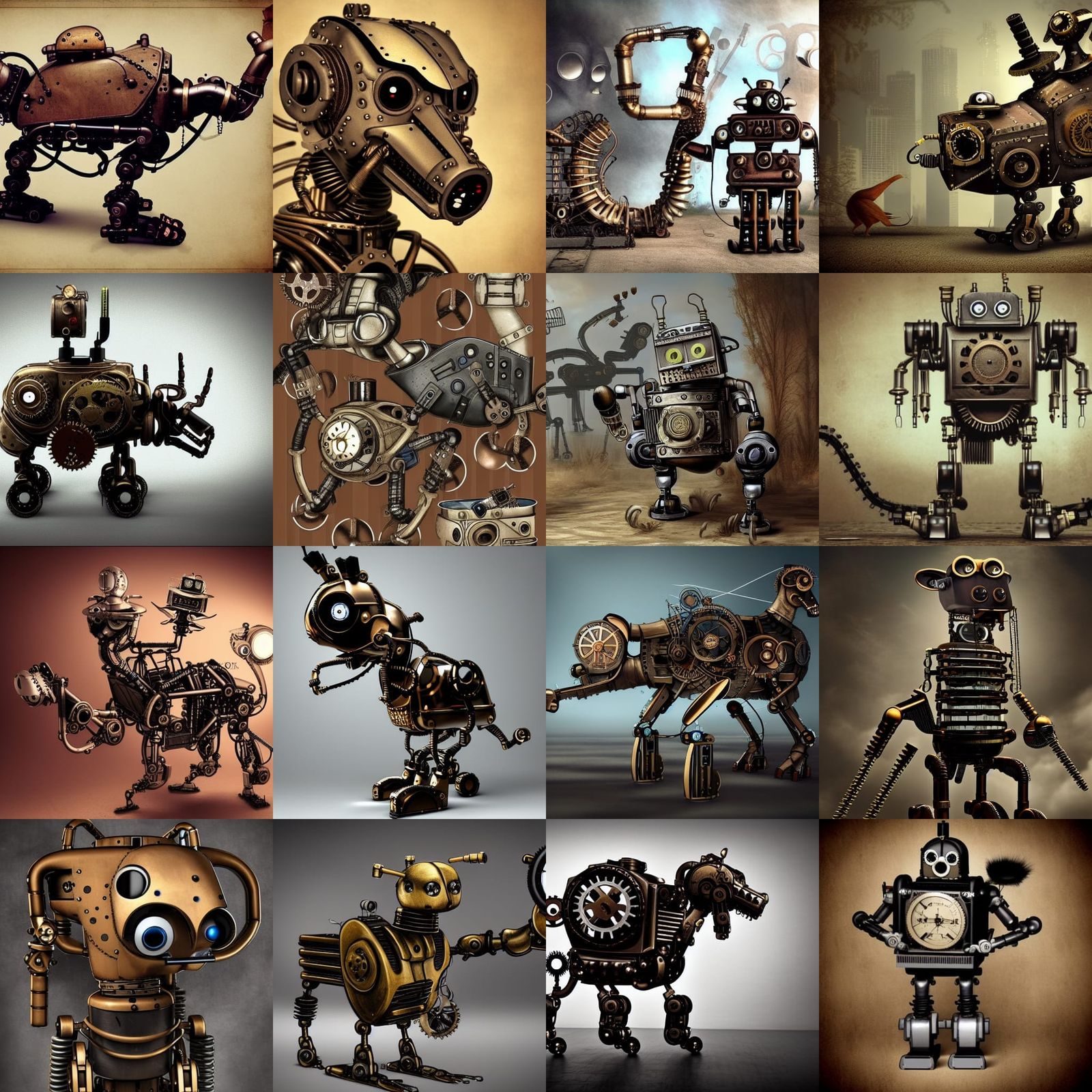 Steampunk Robot Animal in Apocalyptic Landscape