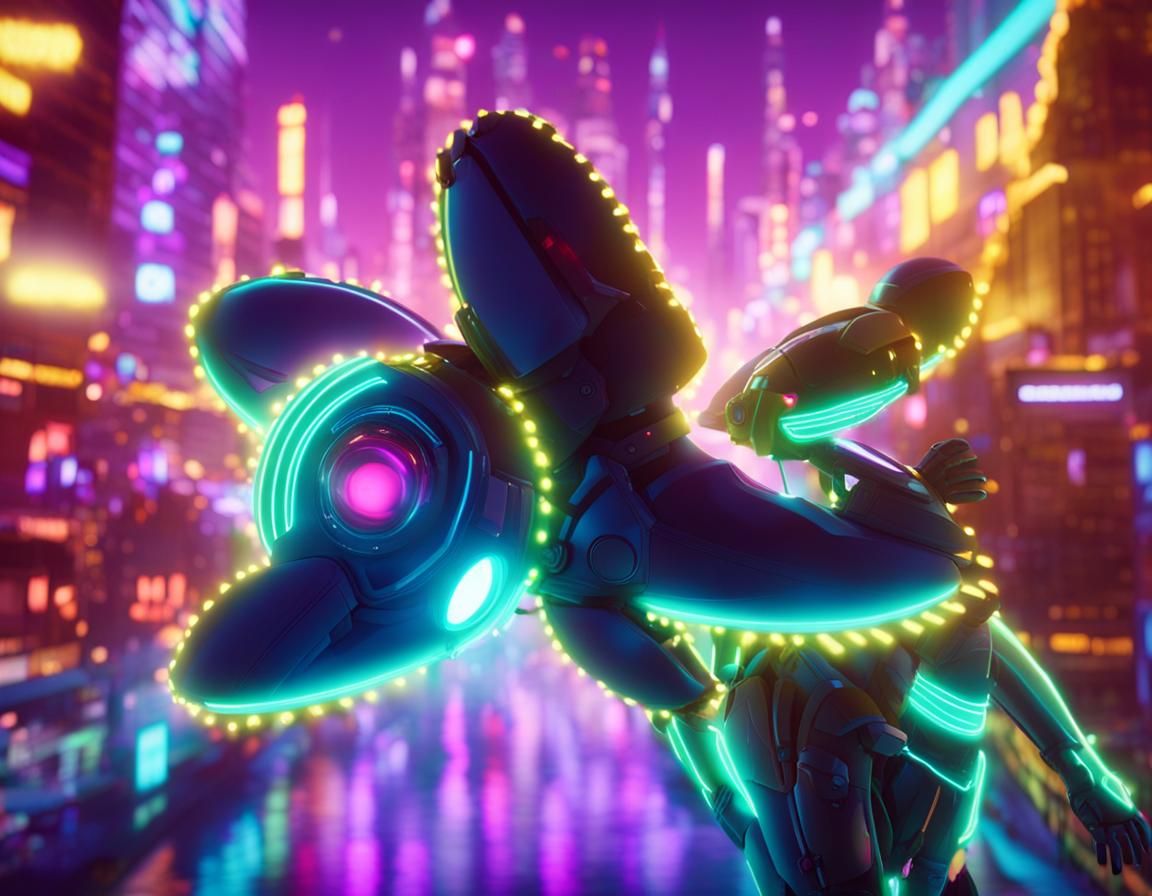 Fantastical Character in Futuristic City: Pixar-Style 3D Ani...