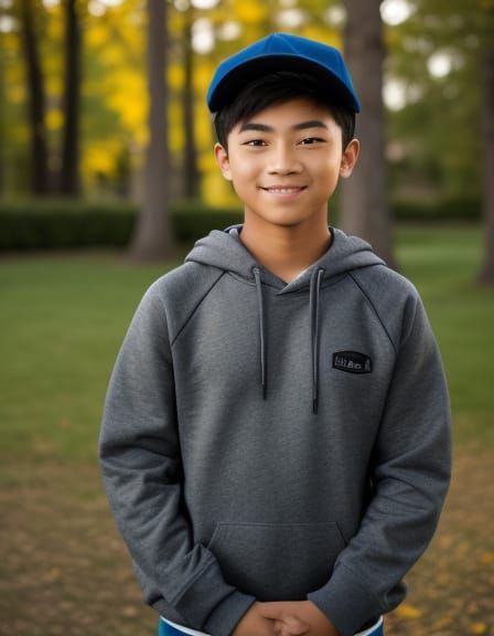 Youthful Boy Throws Leaflets in Morning Sunlight