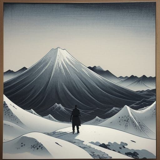 Samurai Sunrise: Japanese Ink Wash Painting