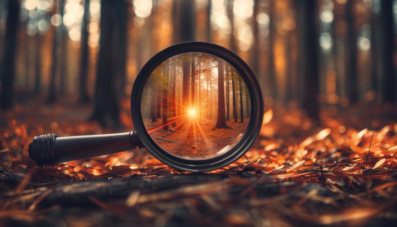 Fiery Laser Burns Forest with Magnifying Glass