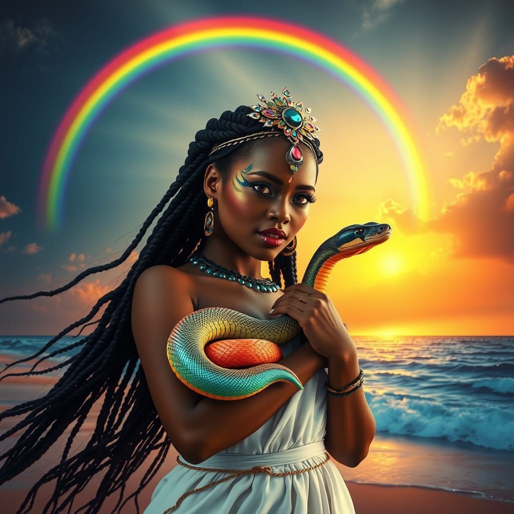 Haitian Goddess Ayida-Weddo with Rainbow Snake