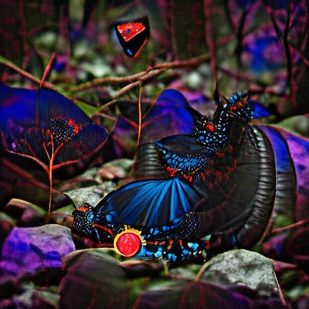 Red Spotted Purple Butterfly in Dark Wonderland