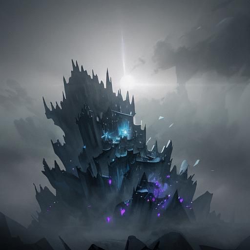 Shattered Glass Rose in Dark Fantasy Style