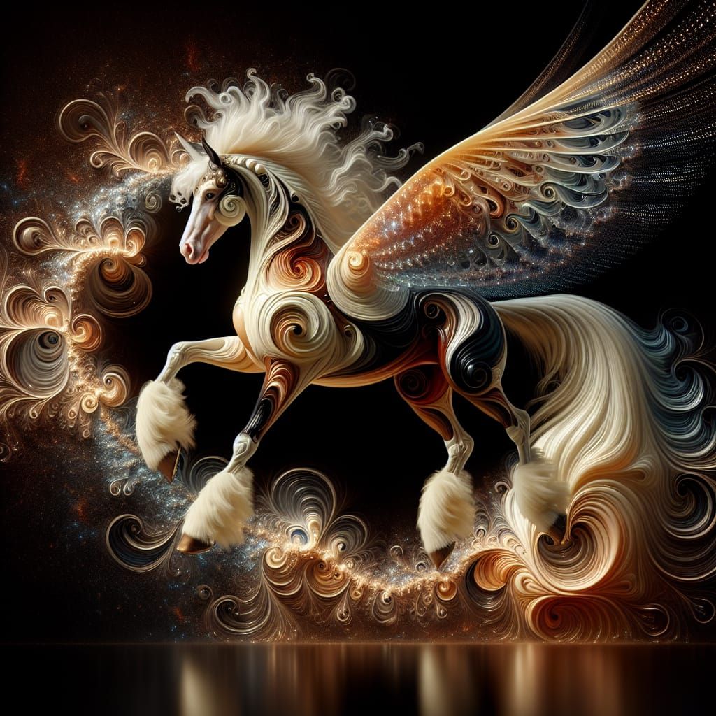 Pinto Pegasus Flies Through Heavenly Nebula