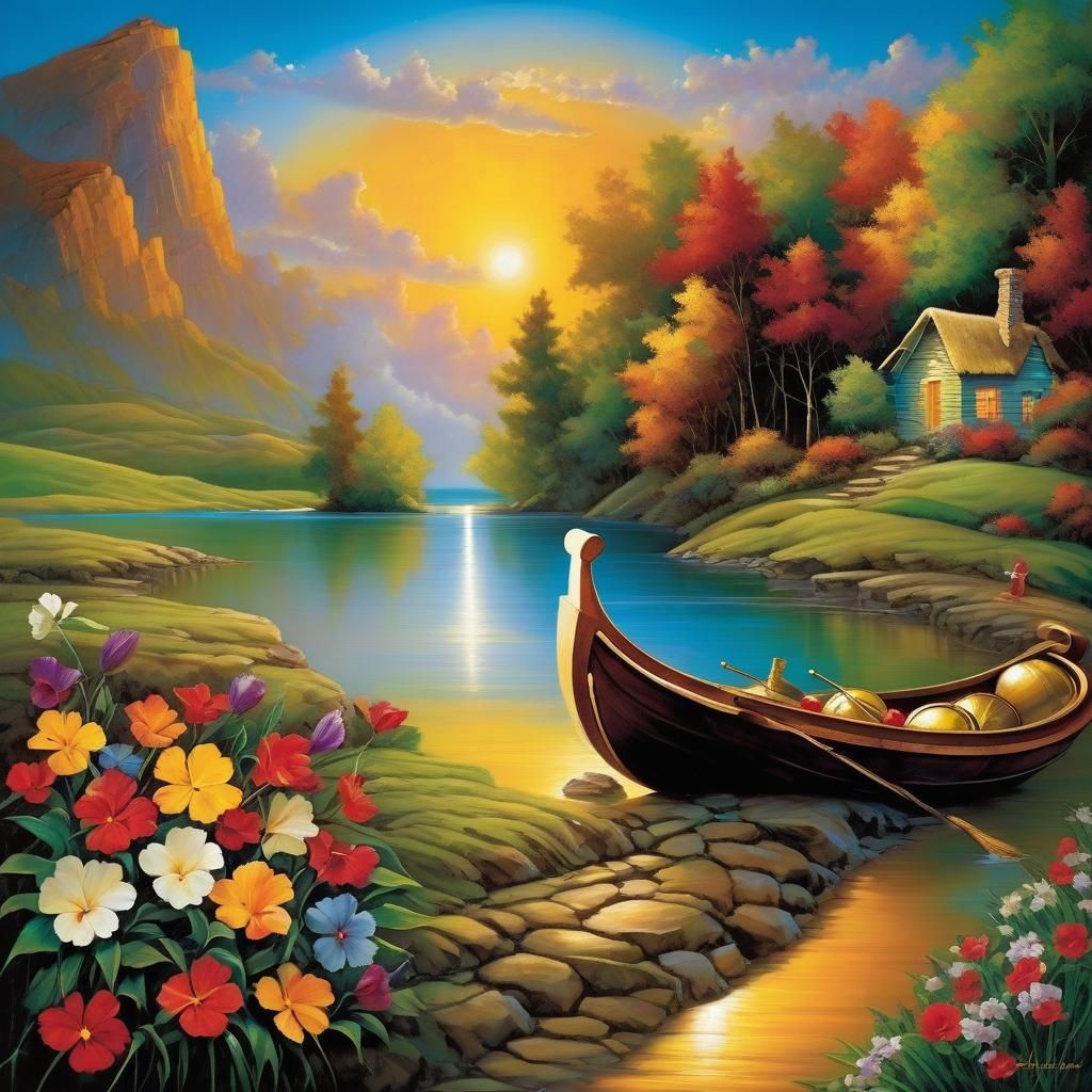 Stylized Image with Broken Planes and Emphasis on Light