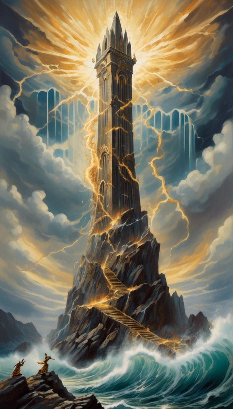 Major Arcana:** The Tower (XVI)
Hebrew Letter:** Peh (פ)
Card Number:** 16