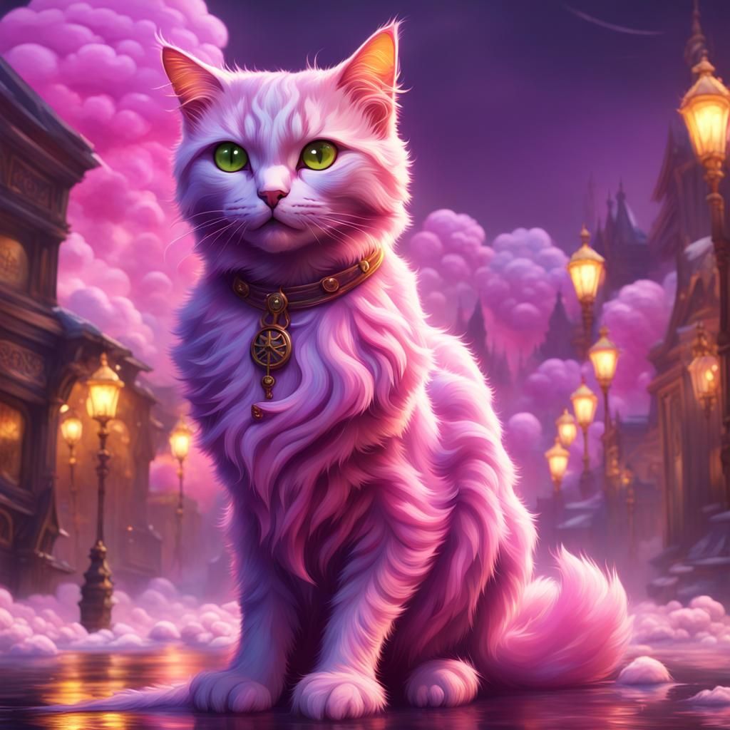 Cotton Candy Cat: Dark Fantasy Concept Art