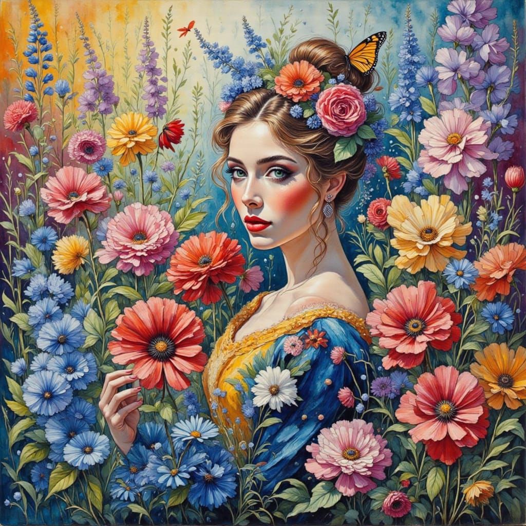 Vibrant Gouache Masterpiece in the Style of Pierre Puget