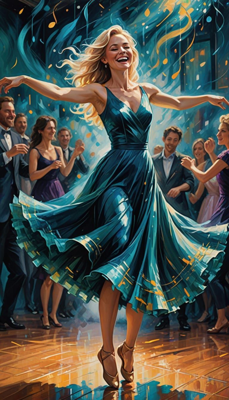 Radiant Digital Goddess Dancing in Ethereal Luxury